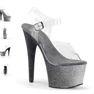 Black and Grey Ombré 7” size 7 pleasers